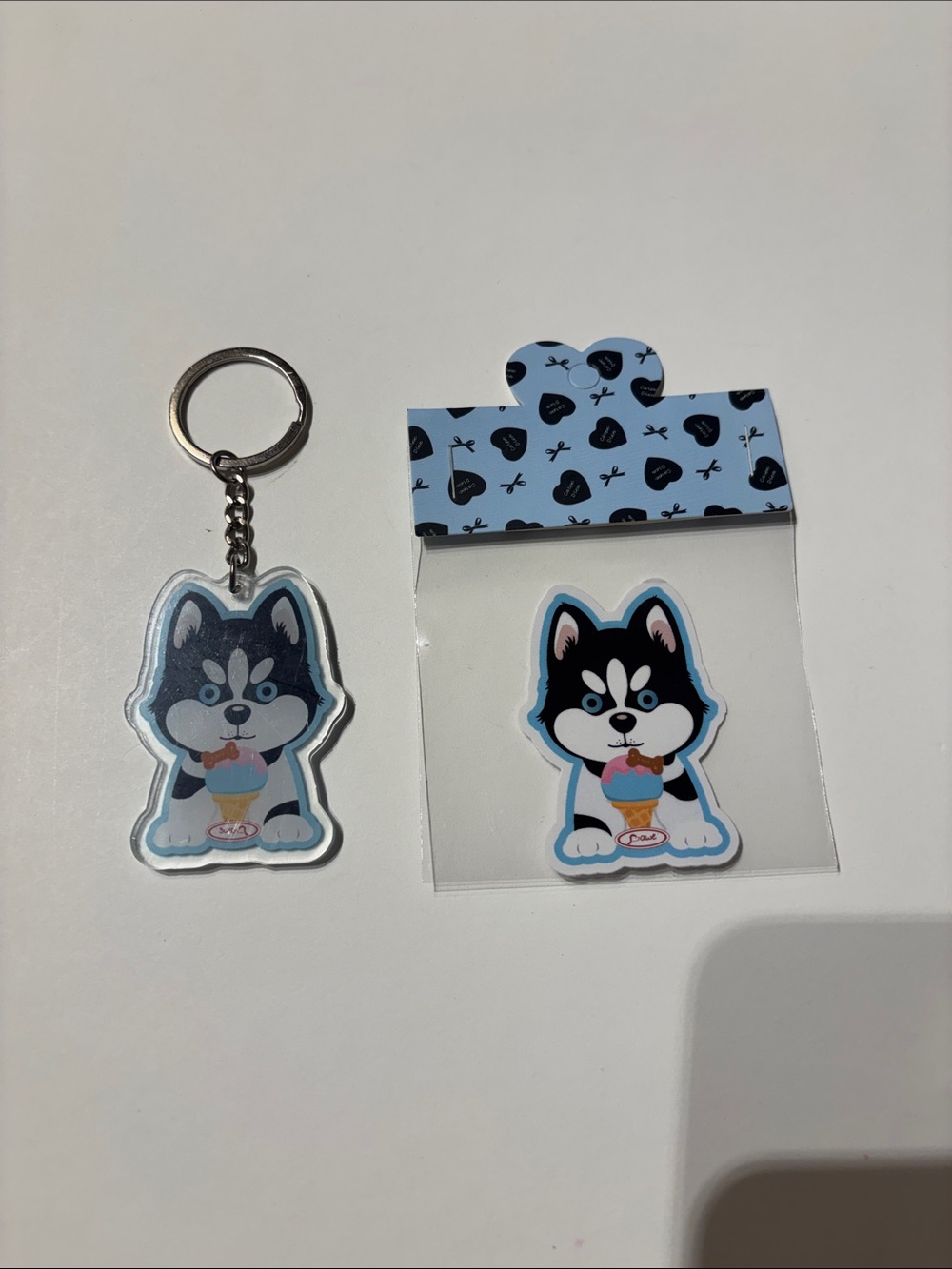 Husky Keychain & Sticker Set